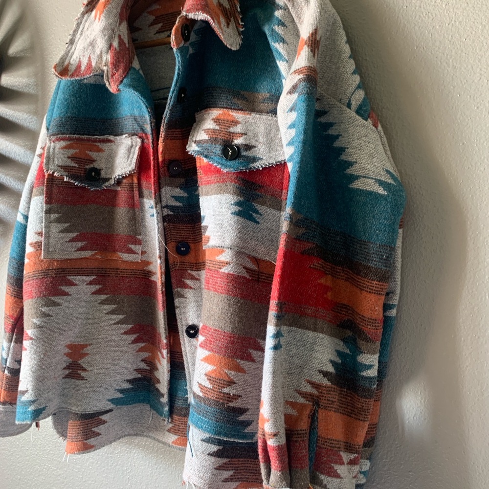 Southwest Aztec Patterned Jacket - Picture 2 of 6